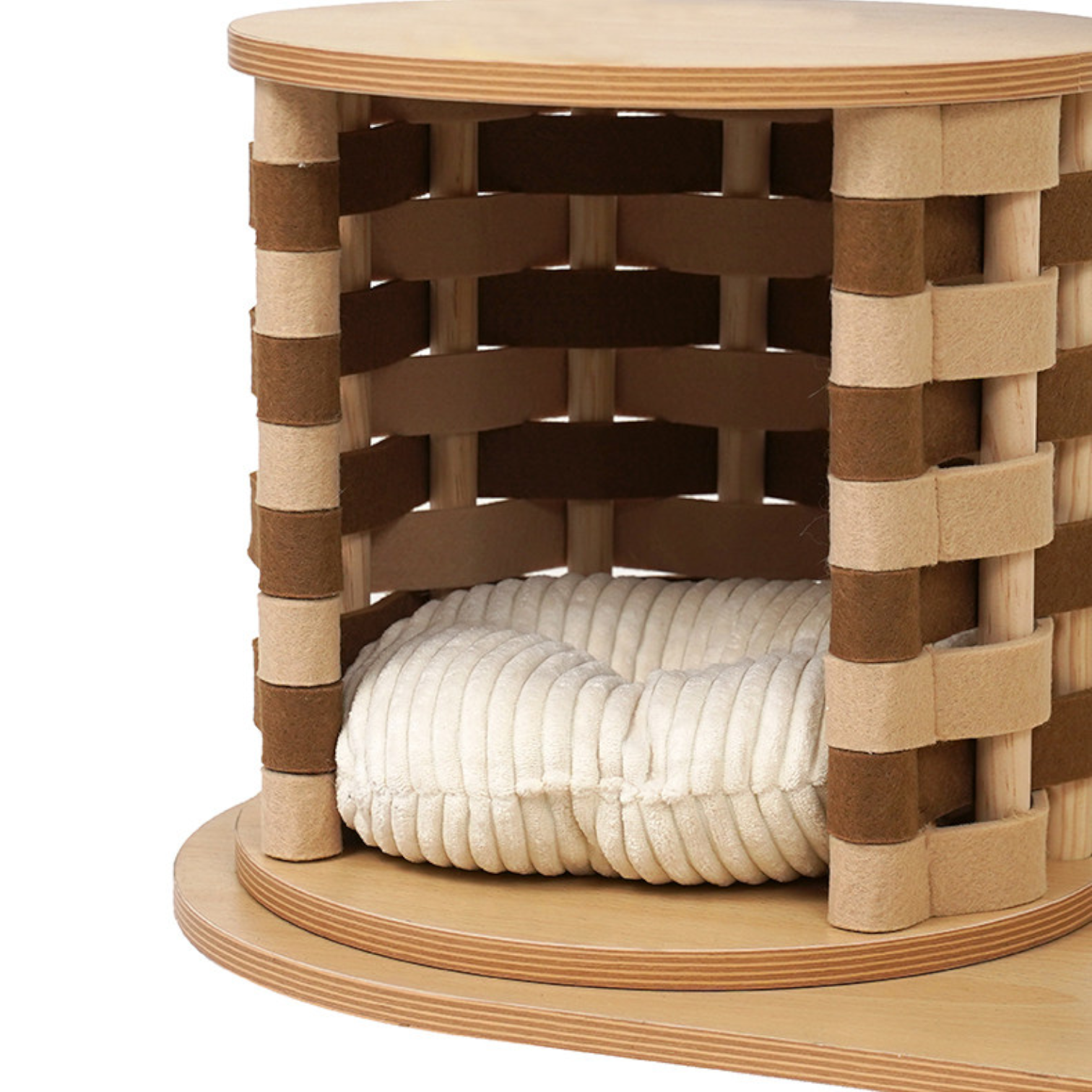 zeze Modern Wooden Cat Tree with Scratching Post and Platforms (Five-Tiered Space/Includes Space Capsule)
