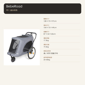 BebeRoad R8 大型可摺疊寵物推車（標準／四輪款） 商品圖片 9