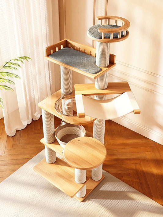 貓別墅實木劍麻柱貓屋瞭望台高層貓爬架 Plus (太空艙7層款｜180cm)-貓-毛孩物語Pets Thing｜香港寵物貓狗用品專門店：IATA寵物飛機籠、寵物手推車、貓爬架貓樹
