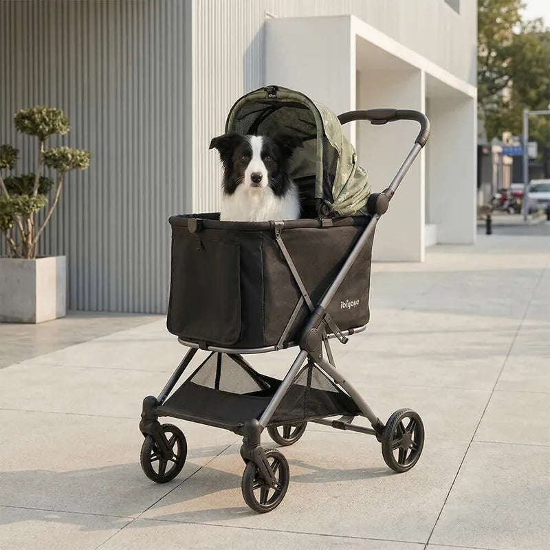 Ibiyaya FS2501 Maxi 瞬收中型寵物推車 (寵物承重：25kg)-貓狗-毛孩物語Pets Thing｜香港寵物貓狗用品專門店：IATA寵物飛機籠、寵物手推車、貓爬架貓樹