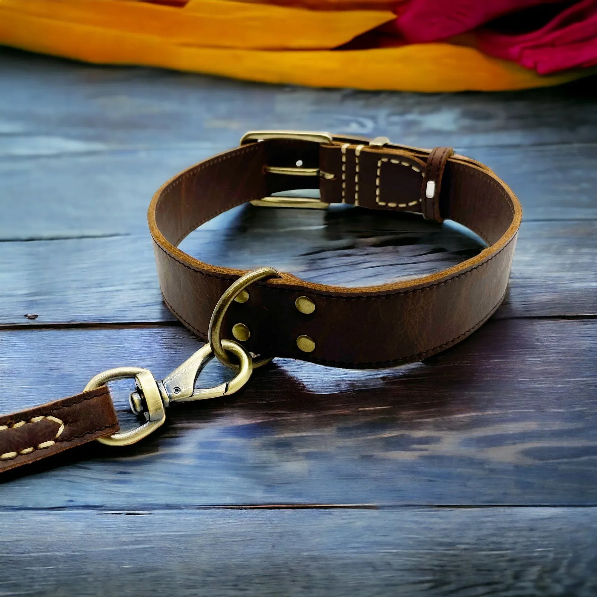 Leatheraft 經典100%真牛皮手工寵物狗狗項圈頸圈 (L大碼：頸圍54-66cm)-狗-毛孩物語Pets Thing｜香港寵物貓狗用品專門店：IATA寵物飛機籠、寵物手推車、貓爬架貓樹
