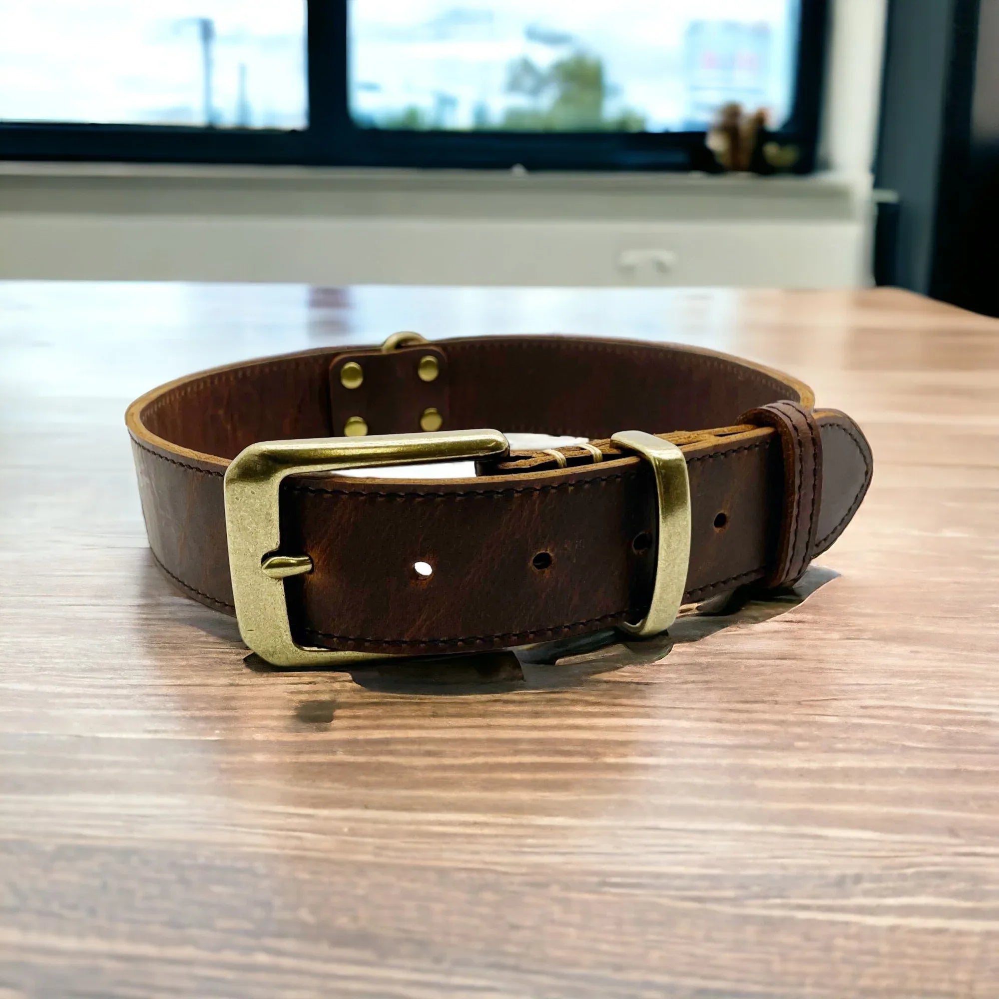 Leatheraft 經典100%真牛皮手工寵物狗狗項圈頸圈 (L大碼：頸圍54-66cm)-狗-毛孩物語Pets Thing｜香港寵物貓狗用品專門店：IATA寵物飛機籠、寵物手推車、貓爬架貓樹
