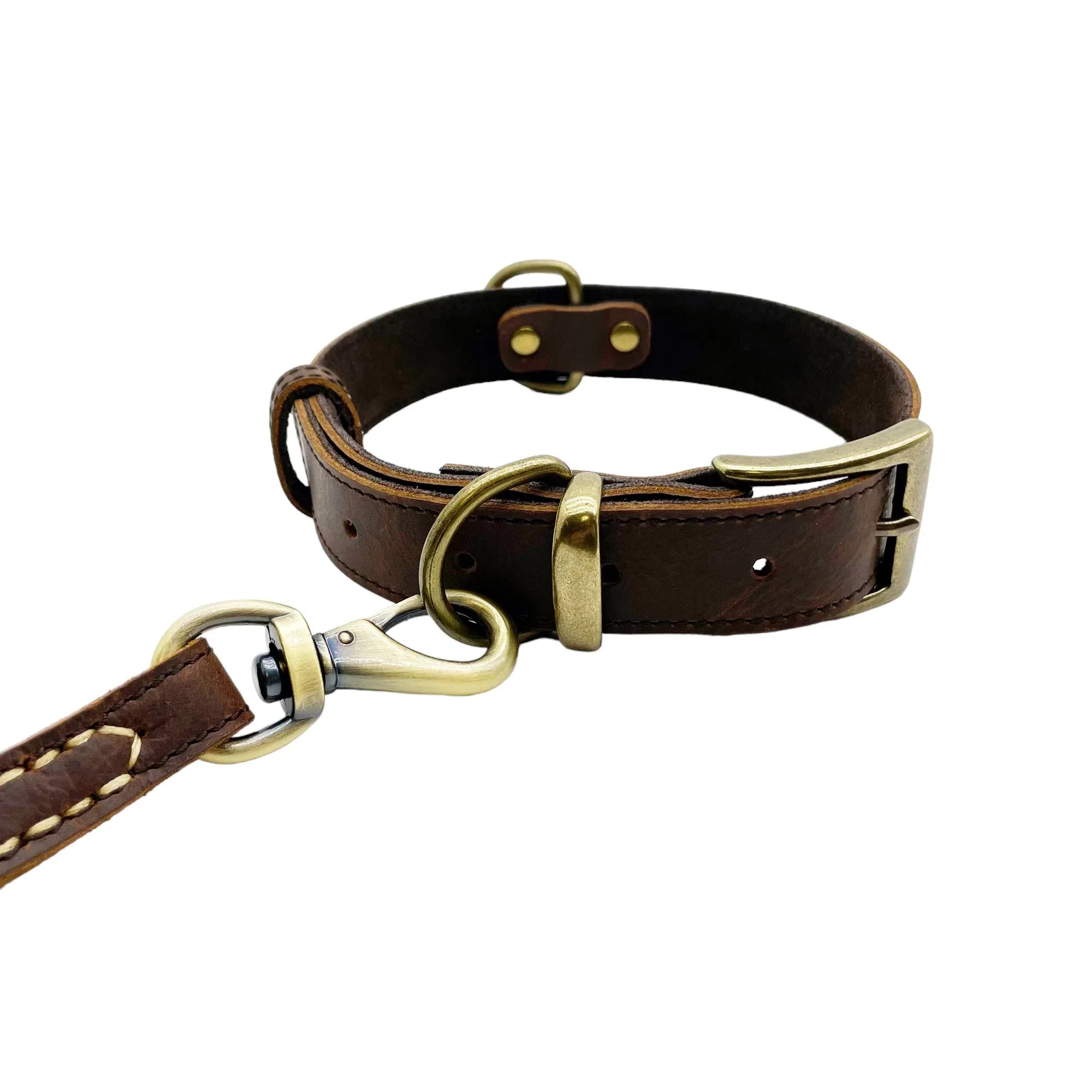 Leatheraft 經典100%真牛皮手工寵物狗狗項圈頸圈 (M中碼：頸圍35-51cm)-狗-毛孩物語Pets Thing｜香港寵物貓狗用品專門店：IATA寵物飛機籠、寵物手推車、貓爬架貓樹