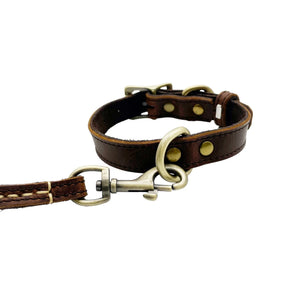 Leatheraft 經典100%真牛皮手工寵物貓狗項圈頸圈 (S細碼：頸圍25-33cm)-貓狗-毛孩物語Pets Thing｜香港寵物貓狗用品專門店：IATA寵物飛機籠、寵物手推車、貓爬架貓樹
