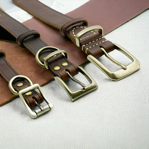 Leatheraft 經典100%真牛皮手工寵物貓狗項圈頸圈 (S細碼：頸圍25-33cm)-貓狗-毛孩物語Pets Thing｜香港寵物貓狗用品專門店：IATA寵物飛機籠、寵物手推車、貓爬架貓樹