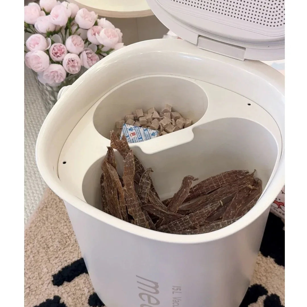 meoof 覓凹抗菌真空儲糧桶 (15L 帶分倉)-真空儲糧桶-毛孩物語Pets Thing｜香港寵物貓狗用品專門店：IATA寵物飛機籠、寵物手推車、貓爬架貓樹