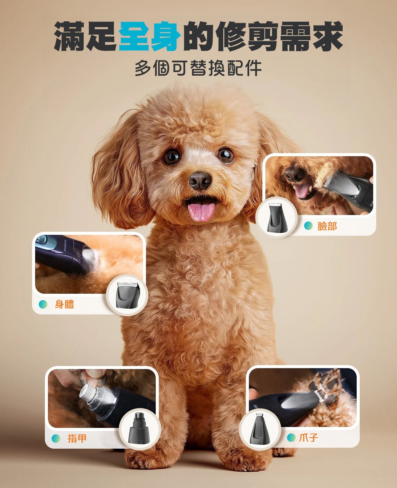Oneisall FC10 4合1寵物修剪套裝-貓狗-毛孩物語Pets Thing｜香港寵物貓狗用品專門店：IATA寵物飛機籠、寵物手推車、貓爬架貓樹
