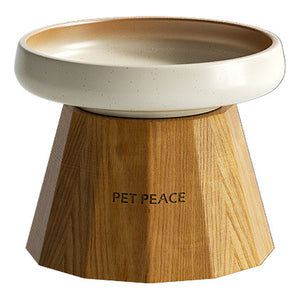 Petpeace 白蠟木高腳陶瓷寵物碗（單碗／雙碗／餐墊套裝・7 款） 商品圖片 2