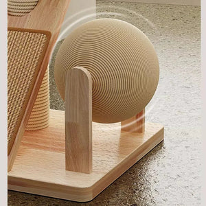 實木多功能6合1貓爬架連貓窩逗貓滾球玩具 (75cm)-貓-毛孩物語Pets Thing｜香港寵物貓狗用品專門店：IATA寵物飛機籠、寵物手推車、貓爬架貓樹