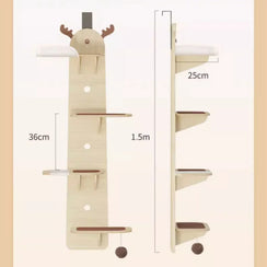 慳位4層木板掛門式貓爬架貓跳台樓梯 （貓窩版・無須鑽牆｜150cm)-貓-毛孩物語Pets Thing｜香港寵物貓狗用品專門店：IATA寵物飛機籠、寵物手推車、貓爬架貓樹