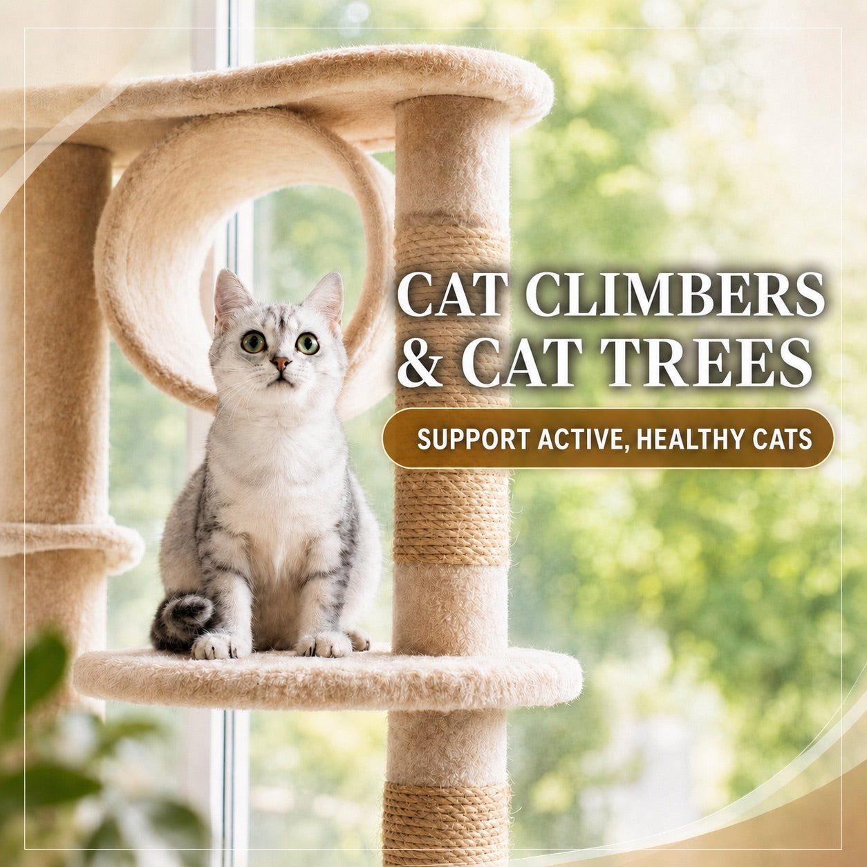 Cat climbers and cat trees for active healthy cats