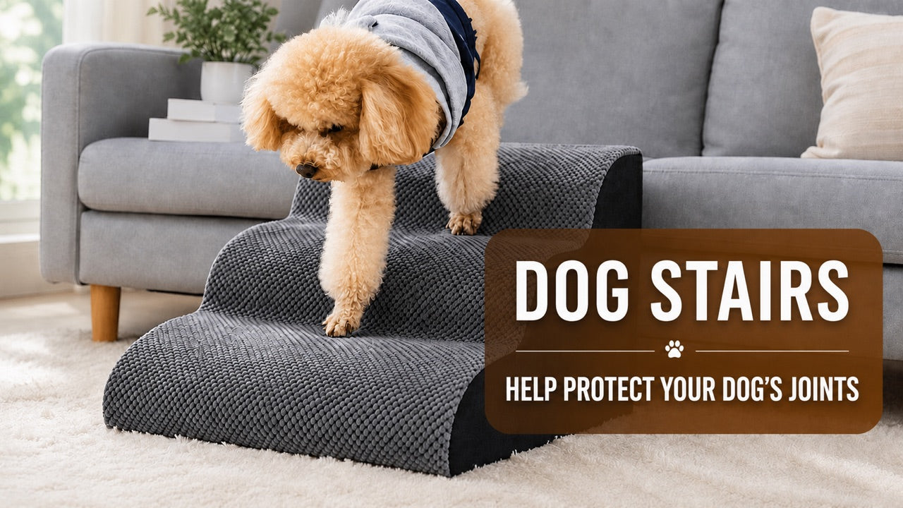 Dog stairs designed to help protect dog joints