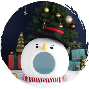 zeze聖誕雪人貓窩封閉式冬季保暖貓窩 （限時勁減優惠，只限1件）-貓狗-毛孩物語Pets Thing｜香港寵物貓狗用品專門店：IATA寵物飛機籠、寵物手推車、貓爬架貓樹