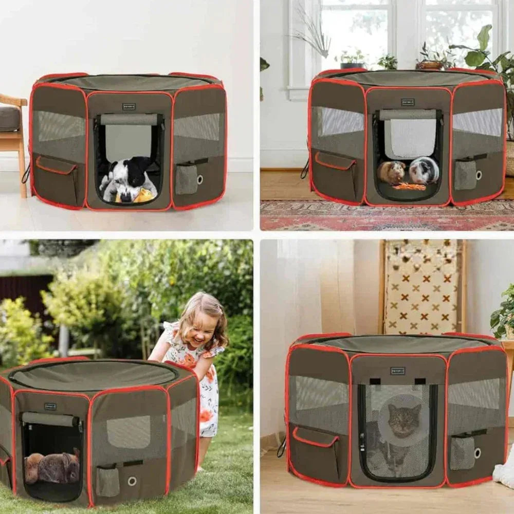 Petsfit 貓狗便攜式圍欄・可摺疊寵物帳篷產房 (灰色)-貓-毛孩物語Pets Thing｜香港寵物貓狗用品專門店：IATA寵物飛機籠、寵物手推車、貓爬架貓樹