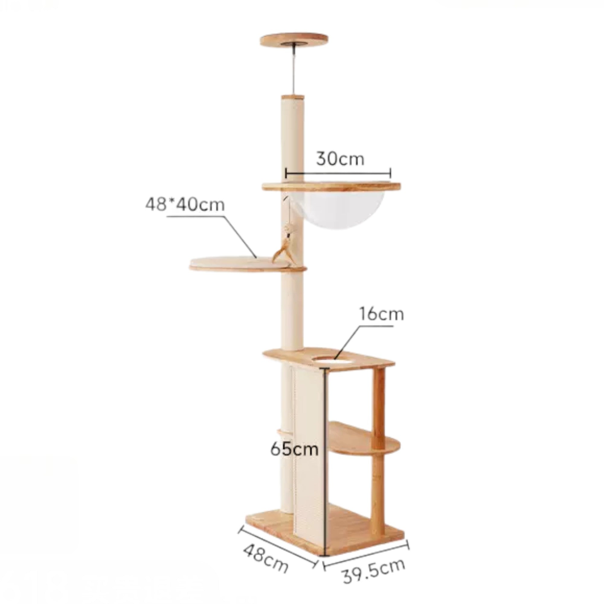 慳位系列：頂天立地通天柱實木貓爬架 (4層｜適合樓底高度：1.6~2米)-貓-毛孩物語Pets Thing｜香港寵物貓狗用品專門店：IATA寵物飛機籠、寵物手推車、貓爬架貓樹