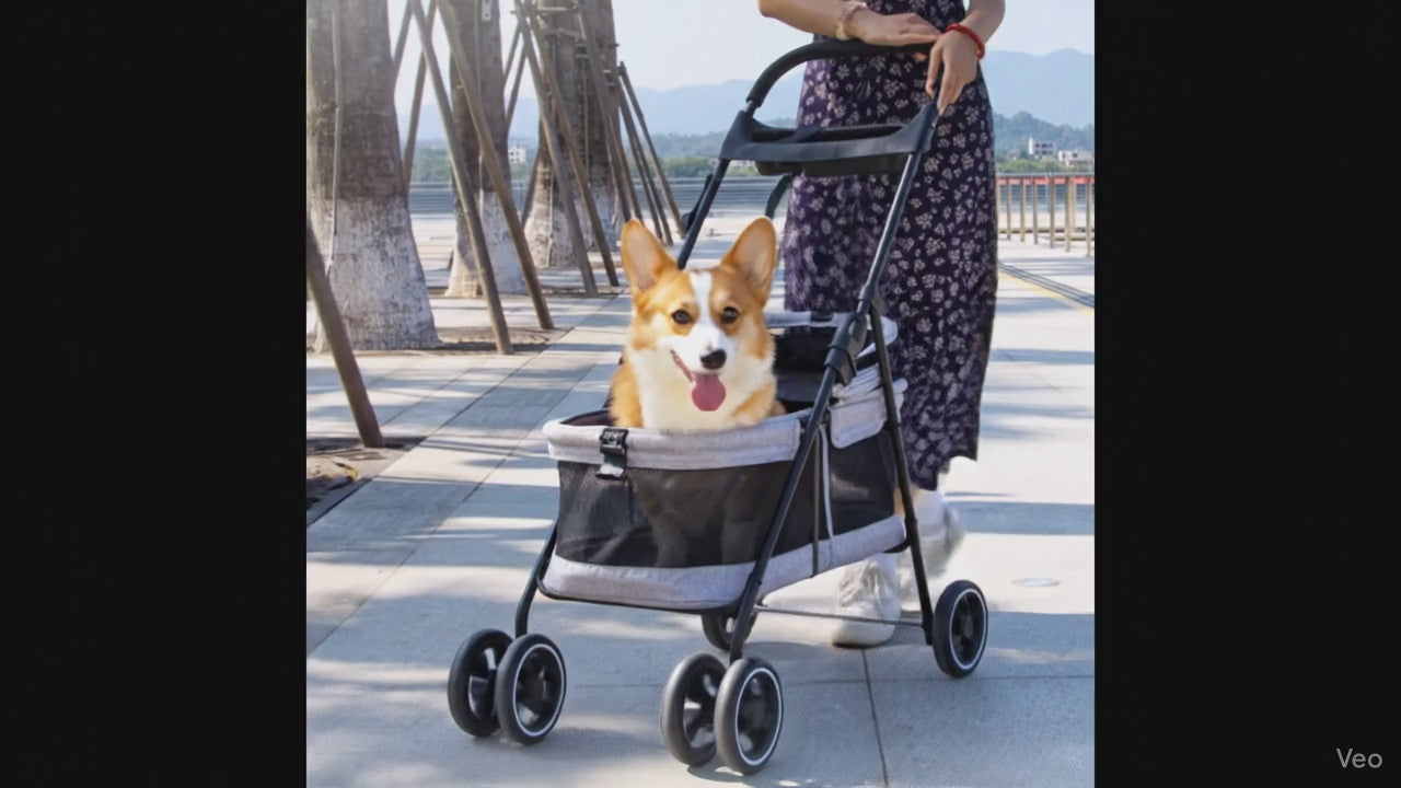 DODOPET 升級版 輕便摺疊寵物手推車 (全隱秘防應激款)（寵物承重：15kg）