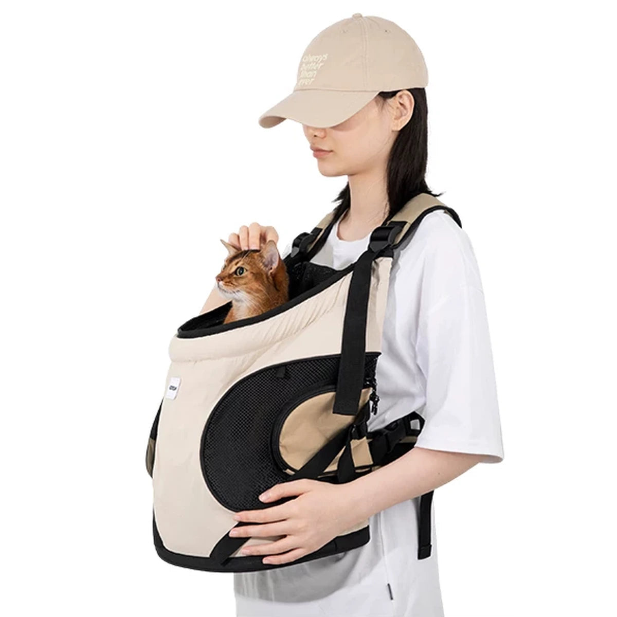 HiDREAM 前抱式寵物背包 牛乳棕