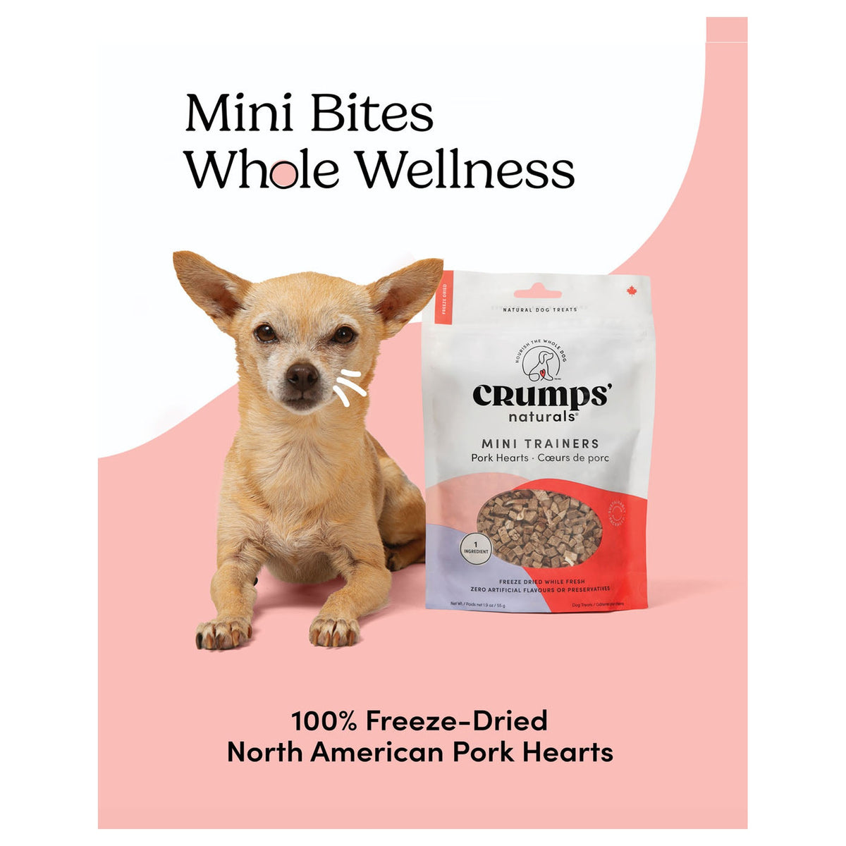 Crumps' Naturals Mini Trainers Freeze Dried Pork Hearts｜狗狗零食｜加拿大直送 產品細節圖 3