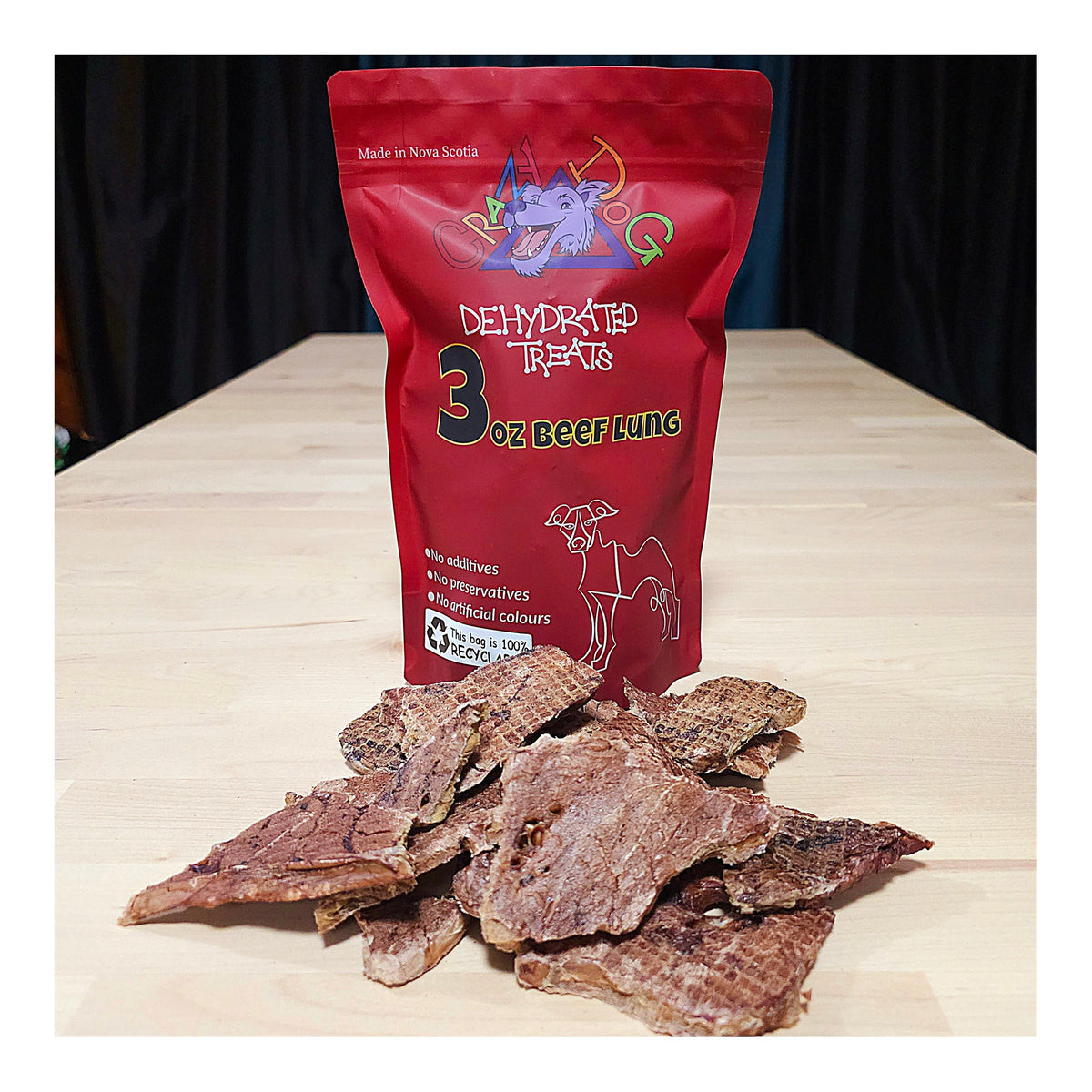Get Dirty Pet Gear Crazy Dog Beef Lung｜狗狗零食｜加拿大直送-狗-毛孩物語Pets Thing｜香港寵物貓狗用品專門店：IATA寵物飛機籠、寵物手推車、貓爬架貓樹