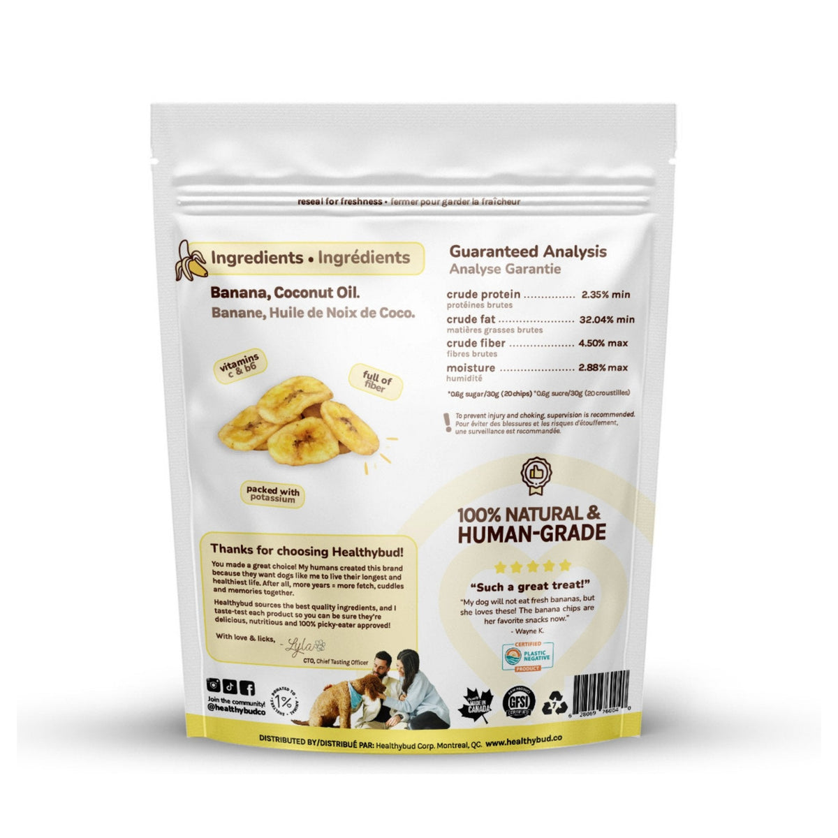 Healthybud Banana Chips｜狗狗零食｜加拿大直送-狗-毛孩物語Pets Thing｜香港寵物貓狗用品專門店：IATA寵物飛機籠、寵物手推車、貓爬架貓樹