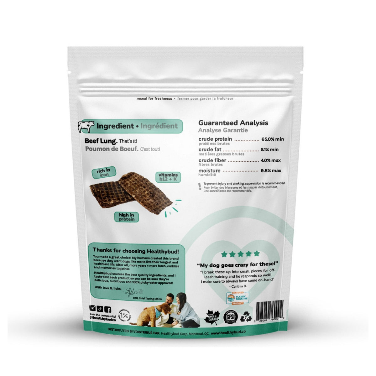 Healthybud Beef Lung Wafers｜狗狗零食｜加拿大直送-狗-毛孩物語Pets Thing｜香港寵物貓狗用品專門店：IATA寵物飛機籠、寵物手推車、貓爬架貓樹