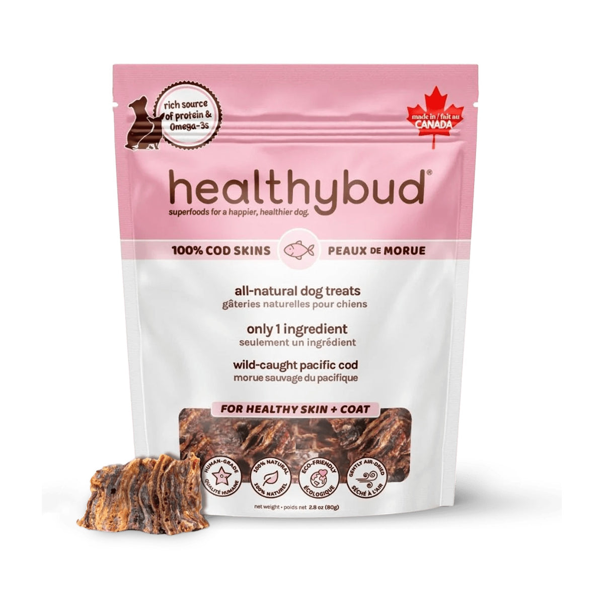 Healthybud Cod Skin Cubes｜狗狗零食｜加拿大直送 主產品圖