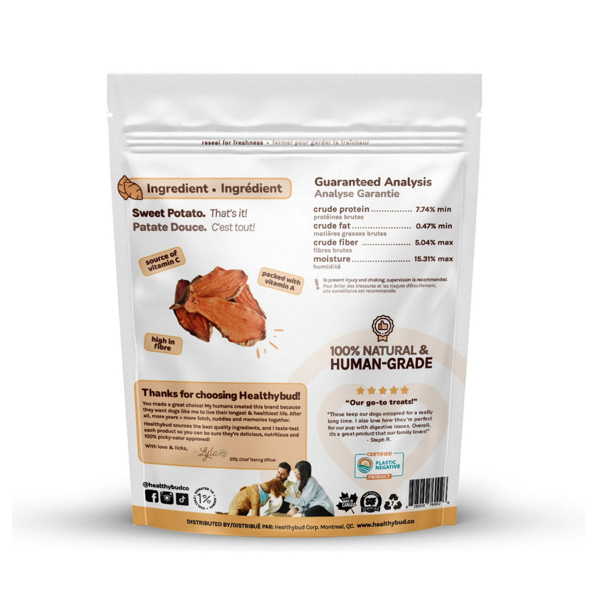 Healthybud Sweet Potato Chews｜狗狗零食｜加拿大直送-狗-毛孩物語Pets Thing｜香港寵物貓狗用品專門店：IATA寵物飛機籠、寵物手推車、貓爬架貓樹