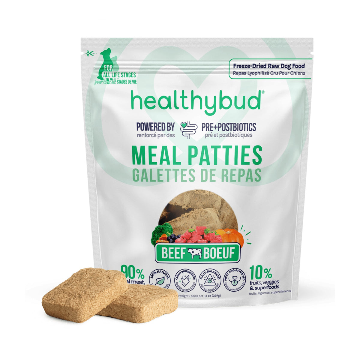 Healthybud Beef Meal Patties｜狗狗食品｜加拿大直送-狗-毛孩物語Pets Thing｜香港寵物貓狗用品專門店：IATA寵物飛機籠、寵物手推車、貓爬架貓樹