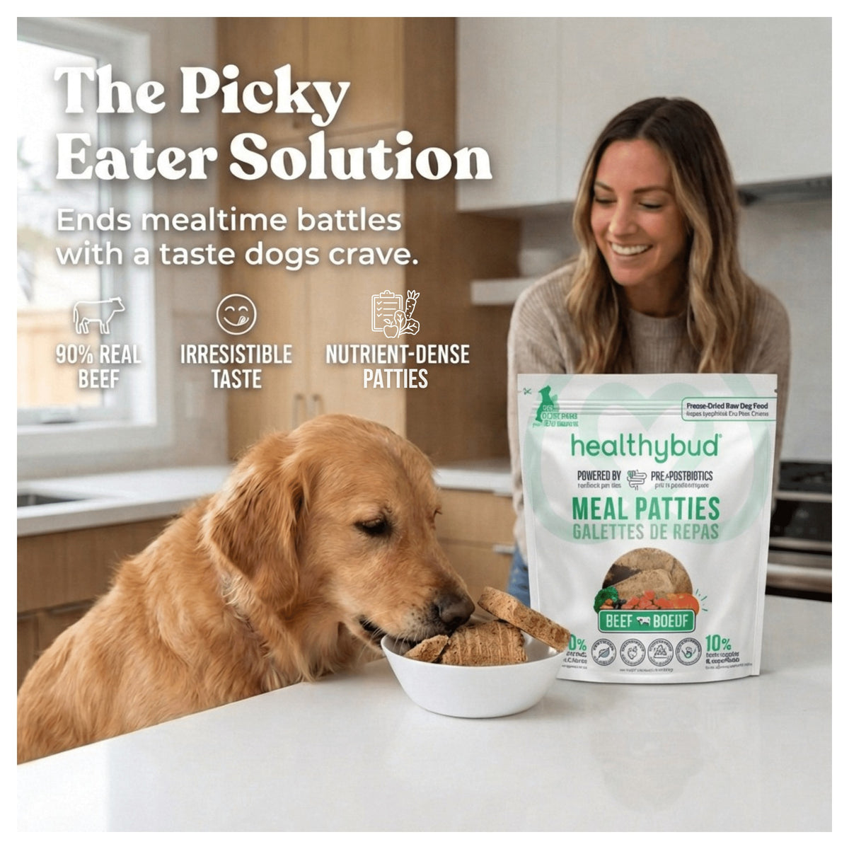 Healthybud Beef Meal Patties｜狗狗食品｜加拿大直送-狗-毛孩物語Pets Thing｜香港寵物貓狗用品專門店：IATA寵物飛機籠、寵物手推車、貓爬架貓樹