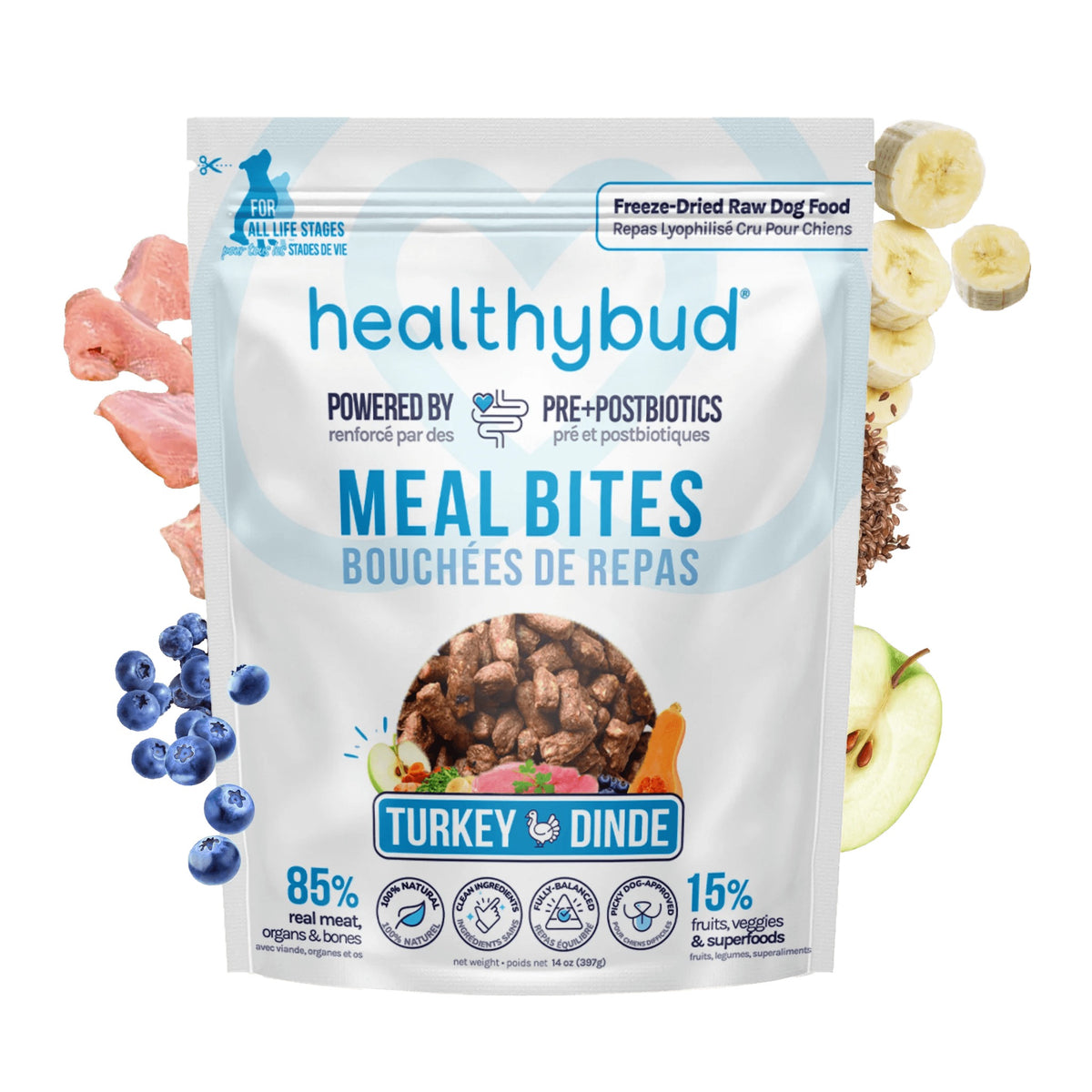 Healthybud Turkey Meal Bites｜狗狗食品｜加拿大直送-狗-毛孩物語Pets Thing｜香港寵物貓狗用品專門店：IATA寵物飛機籠、寵物手推車、貓爬架貓樹