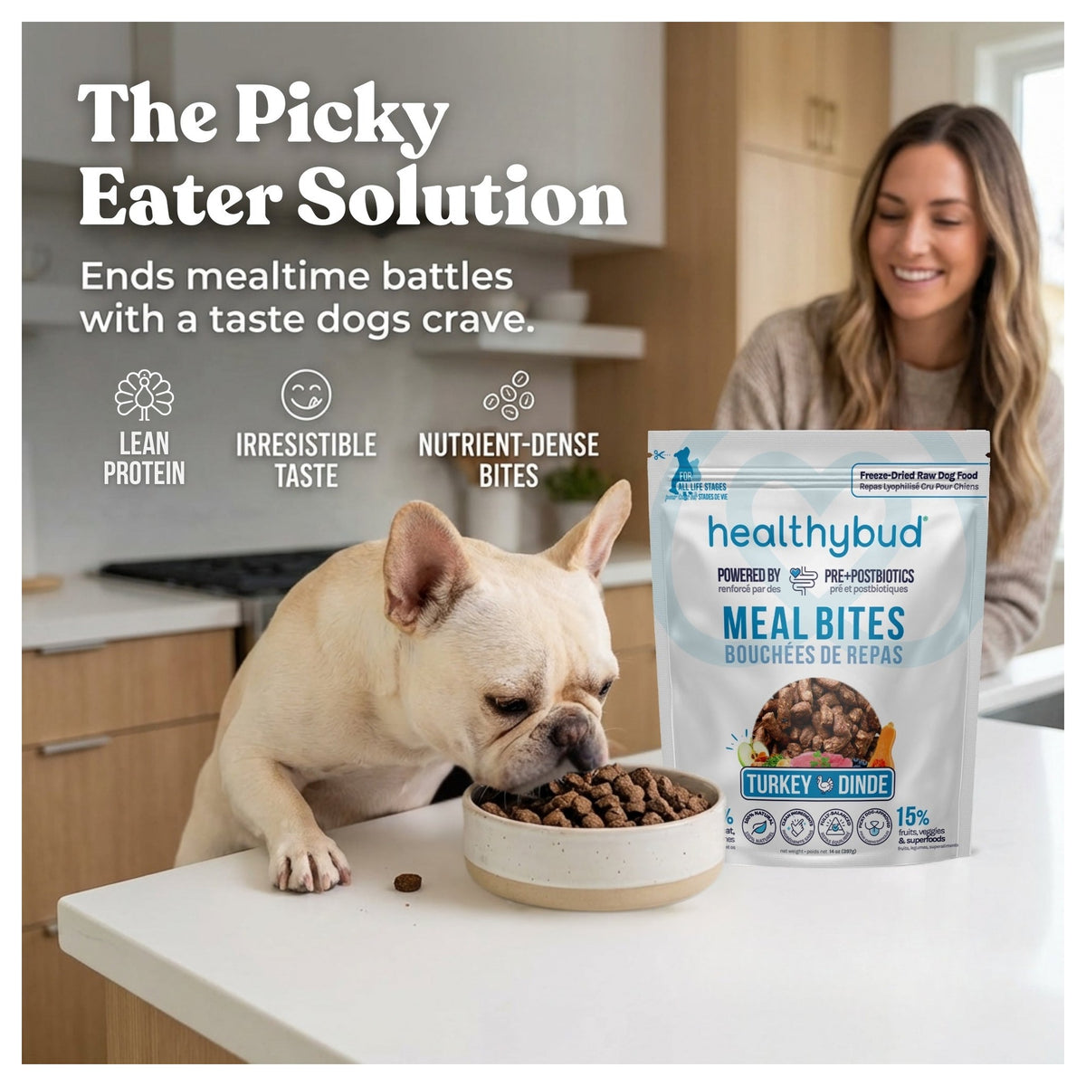 Healthybud Turkey Meal Bites｜狗狗食品｜加拿大直送-狗-毛孩物語Pets Thing｜香港寵物貓狗用品專門店：IATA寵物飛機籠、寵物手推車、貓爬架貓樹