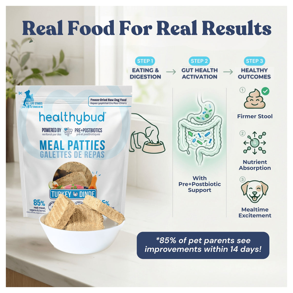 Healthybud Turkey Meal Patties｜狗狗食品｜加拿大直送-狗-毛孩物語Pets Thing｜香港寵物貓狗用品專門店：IATA寵物飛機籠、寵物手推車、貓爬架貓樹