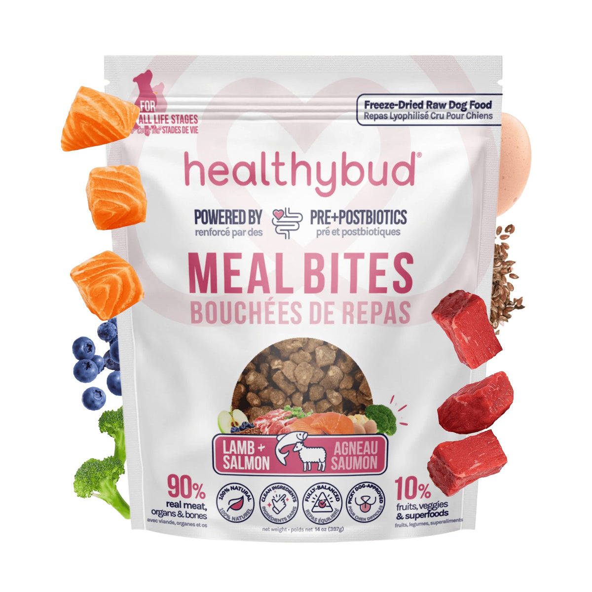 Healthybud Lamb+Salmon Meal Bites｜狗狗食品｜加拿大直送-狗-毛孩物語Pets Thing｜香港寵物貓狗用品專門店：IATA寵物飛機籠、寵物手推車、貓爬架貓樹