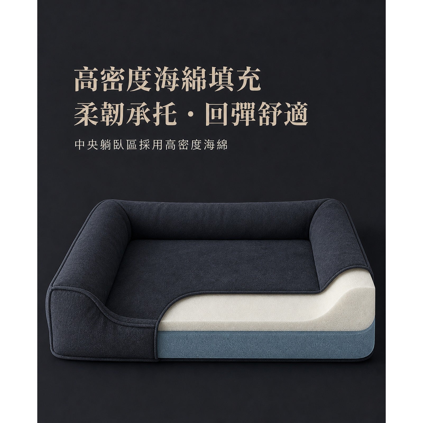 HUNTER Gent 高密度海綿填充結構示意
