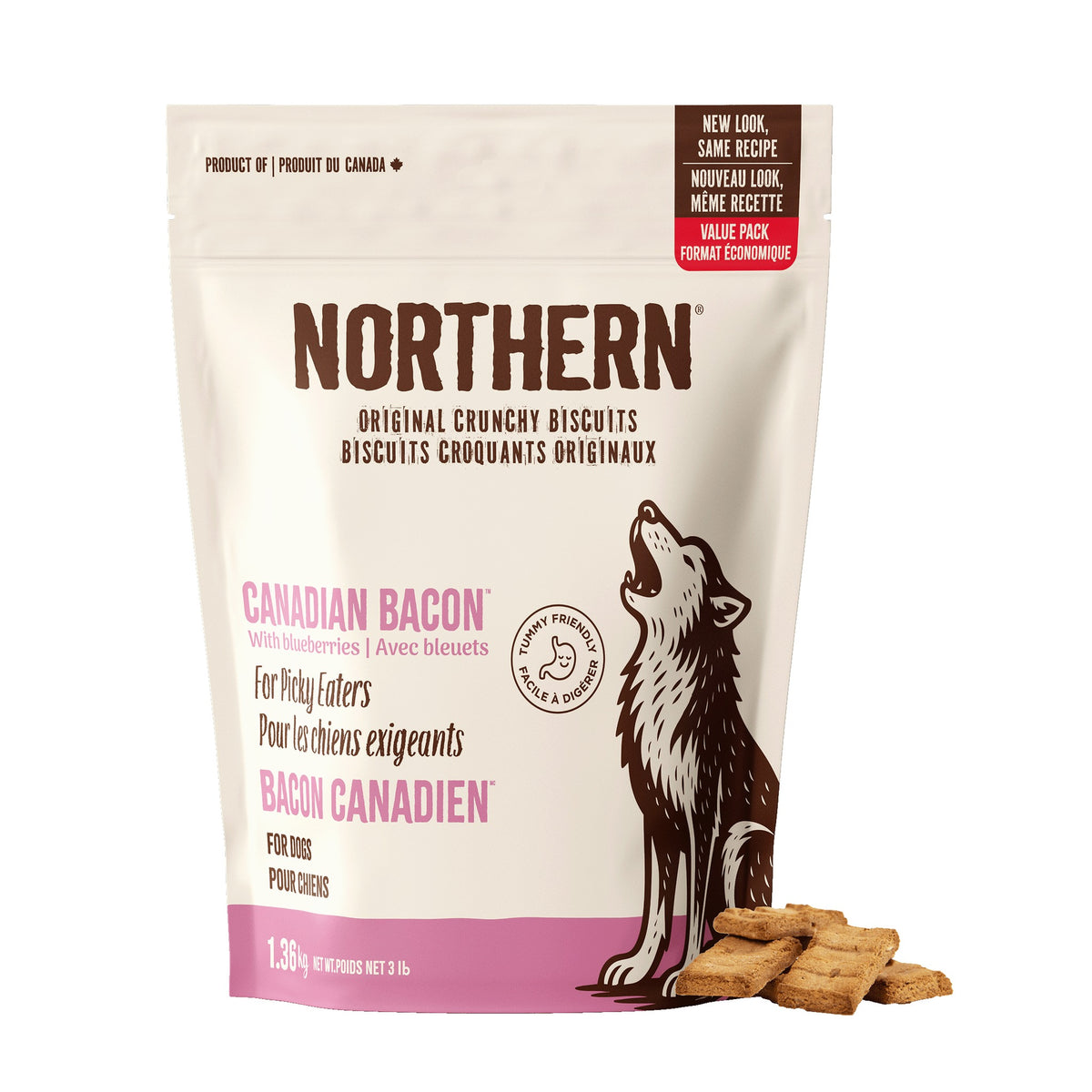 Northern Biscuit Canadian Bacon with Blueberries Biscuits Super Snacker Size｜狗狗零食｜加拿大直送-狗-毛孩物語Pets Thing｜香港寵物貓狗用品專門店：IATA寵物飛機籠、寵物手推車、貓爬架貓樹