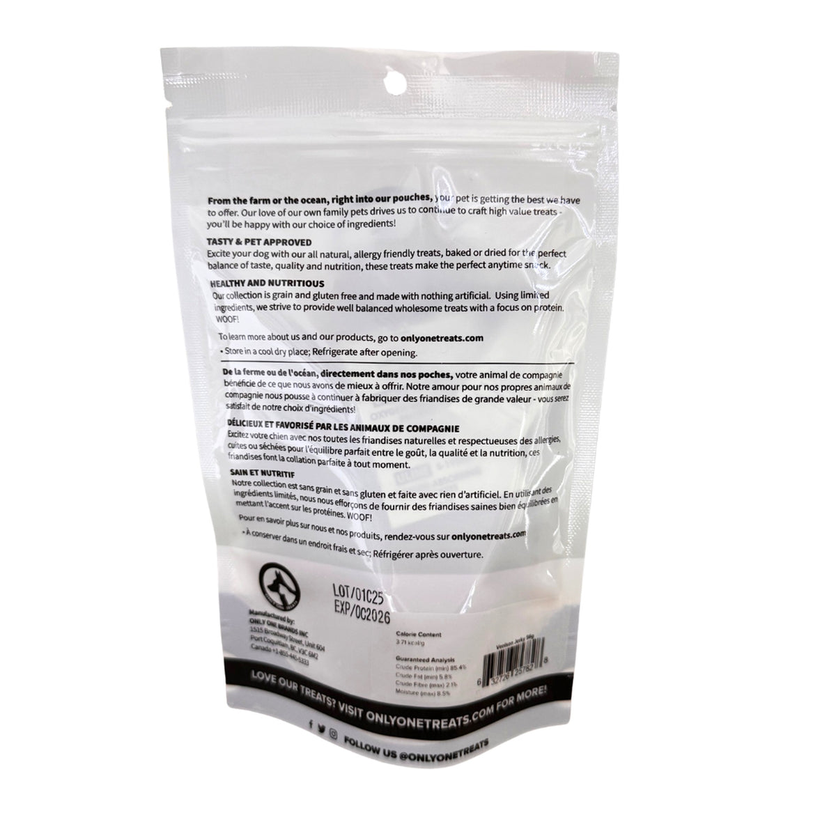 Only One Treats Venison Jerky 56g｜貓狗零食｜加拿大直送-貓狗-毛孩物語Pets Thing｜香港寵物貓狗用品專門店：IATA寵物飛機籠、寵物手推車、貓爬架貓樹