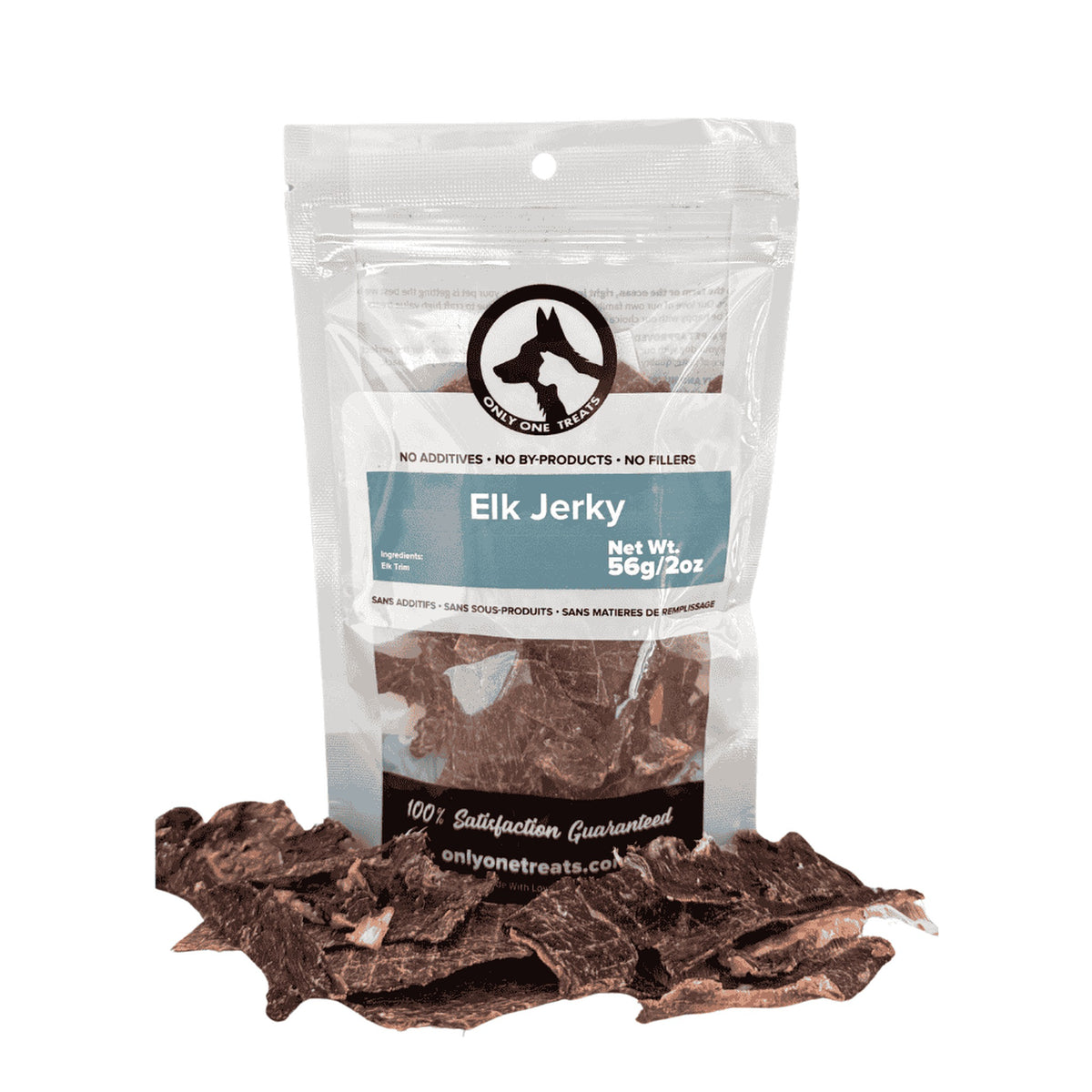 Only One Treats Elk Jerky 56g｜貓狗零食｜加拿大直送-貓狗-毛孩物語Pets Thing｜香港寵物貓狗用品專門店：IATA寵物飛機籠、寵物手推車、貓爬架貓樹