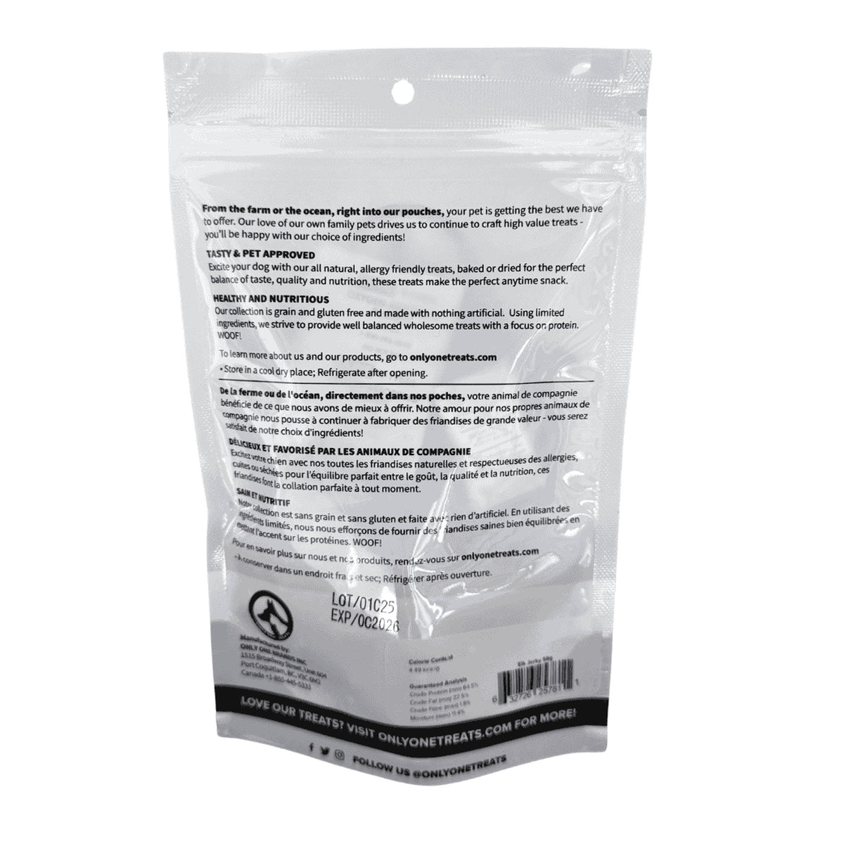 Only One Treats Elk Jerky 56g｜貓狗零食｜加拿大直送-貓狗-毛孩物語Pets Thing｜香港寵物貓狗用品專門店：IATA寵物飛機籠、寵物手推車、貓爬架貓樹