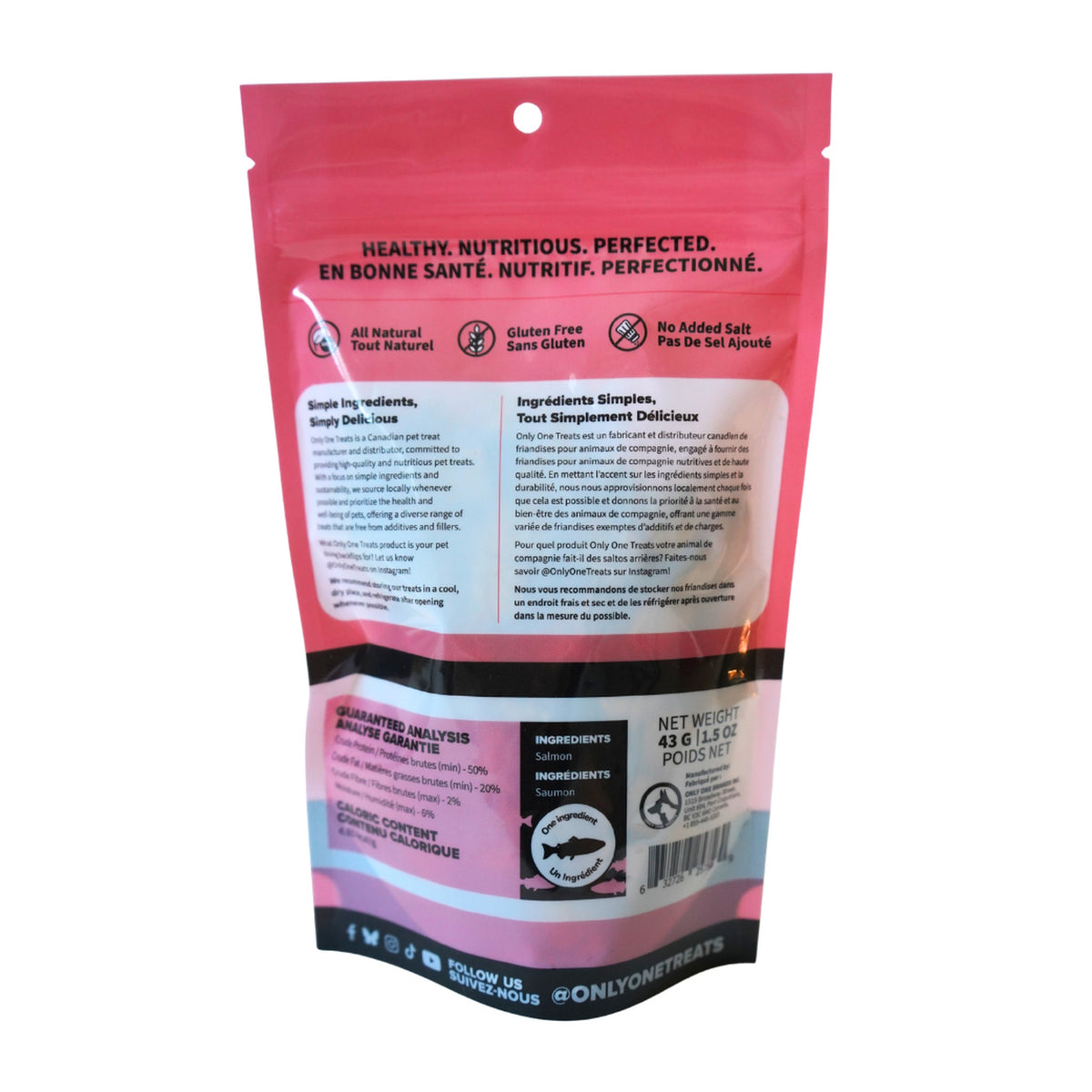 Only One Treats Freeze-Dried Salmon 43g｜貓狗零食｜加拿大直送-貓狗-毛孩物語Pets Thing｜香港寵物貓狗用品專門店：IATA寵物飛機籠、寵物手推車、貓爬架貓樹