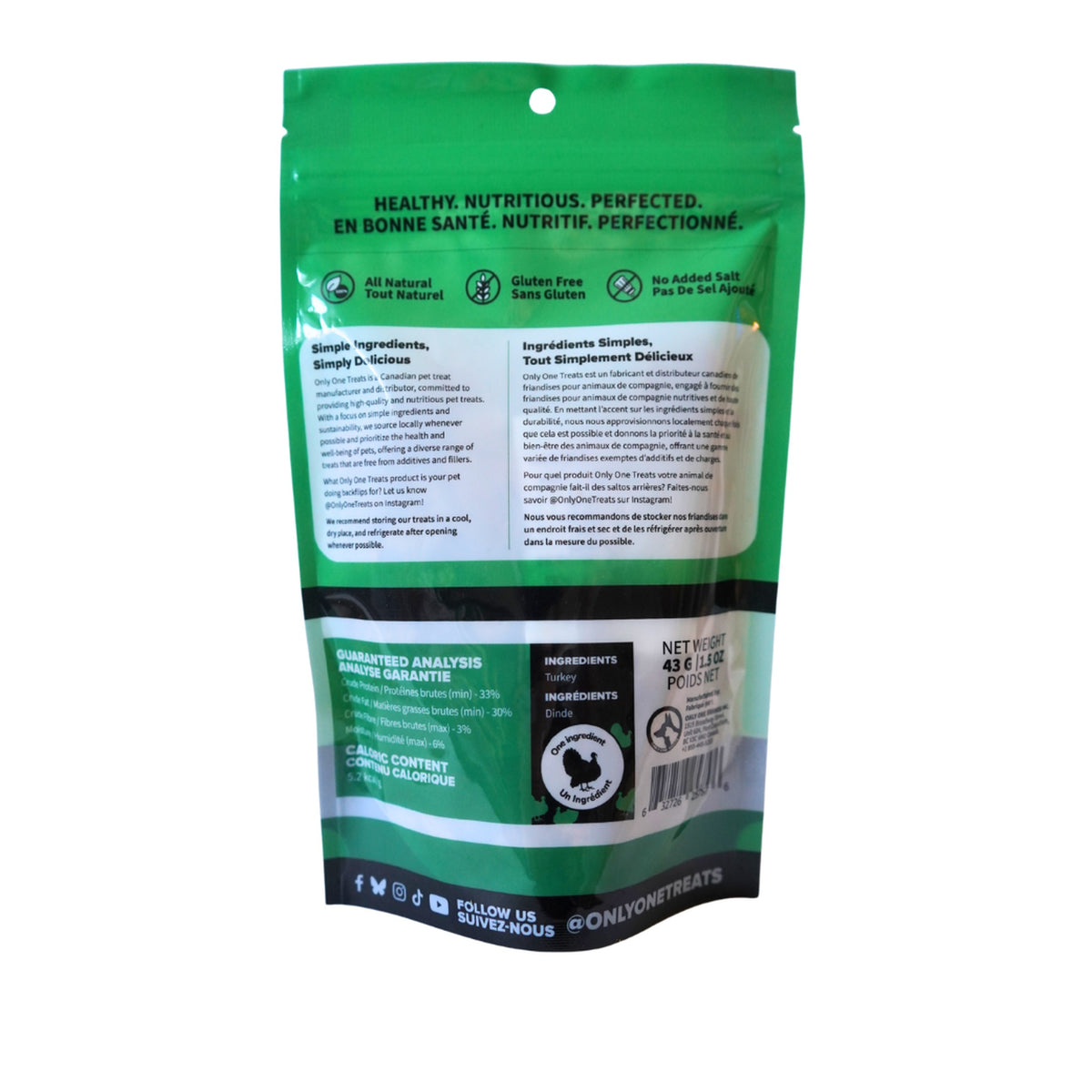 Only One Treats Freeze-Dried Turkey 43g｜貓狗零食｜加拿大直送-貓狗-毛孩物語Pets Thing｜香港寵物貓狗用品專門店：IATA寵物飛機籠、寵物手推車、貓爬架貓樹
