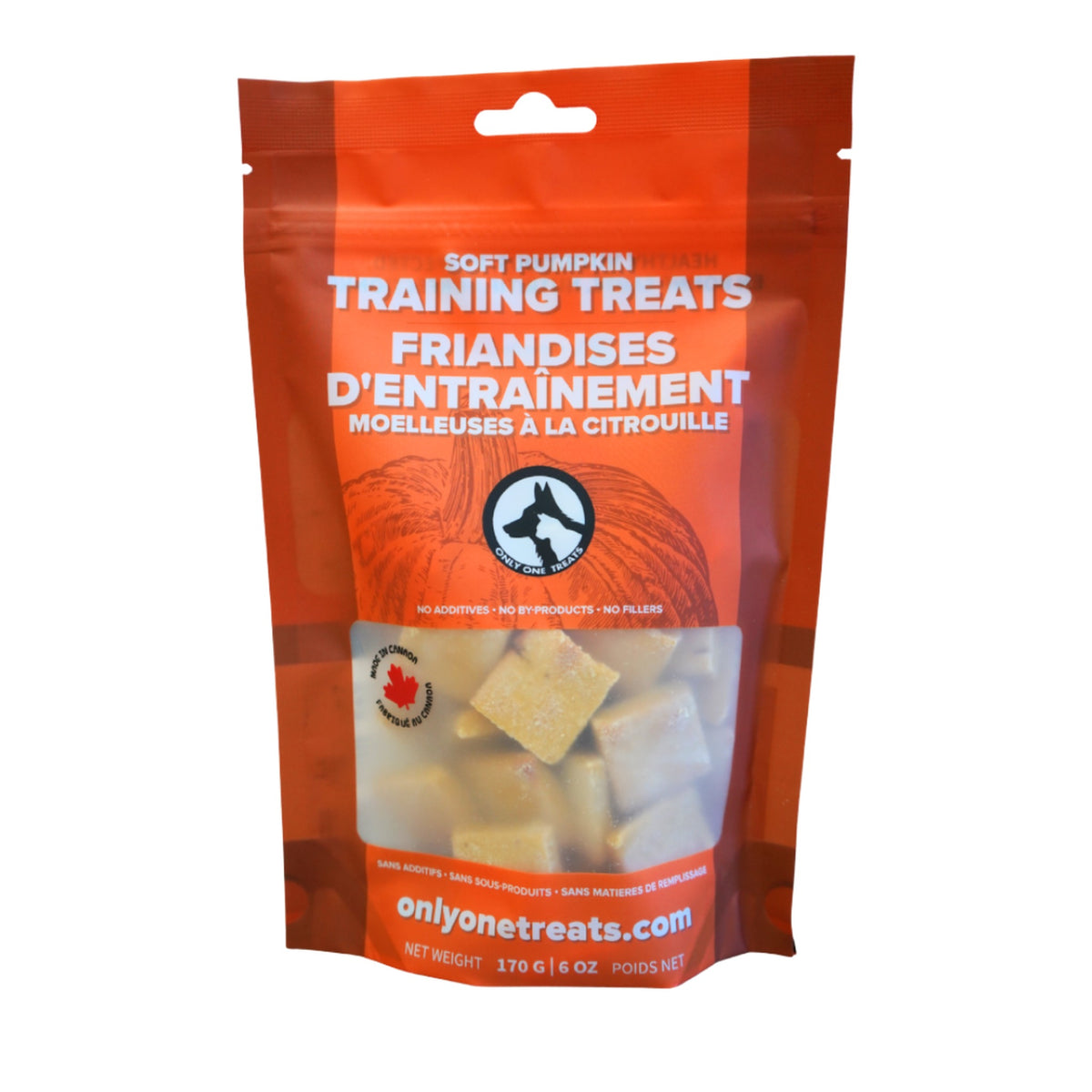 Only One Treats Fresh Soft Pumpkin Training Treats 170g｜貓狗零食｜加拿大直送-貓狗-毛孩物語Pets Thing｜香港寵物貓狗用品專門店：IATA寵物飛機籠、寵物手推車、貓爬架貓樹