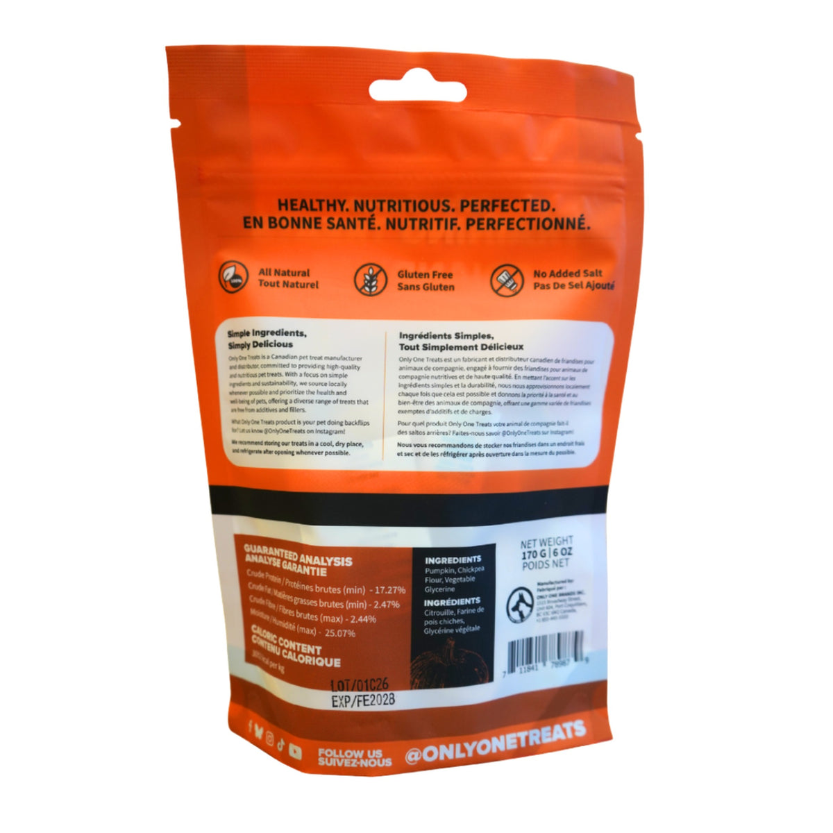 Only One Treats Fresh Soft Pumpkin Training Treats 170g｜貓狗零食｜加拿大直送-貓狗-毛孩物語Pets Thing｜香港寵物貓狗用品專門店：IATA寵物飛機籠、寵物手推車、貓爬架貓樹
