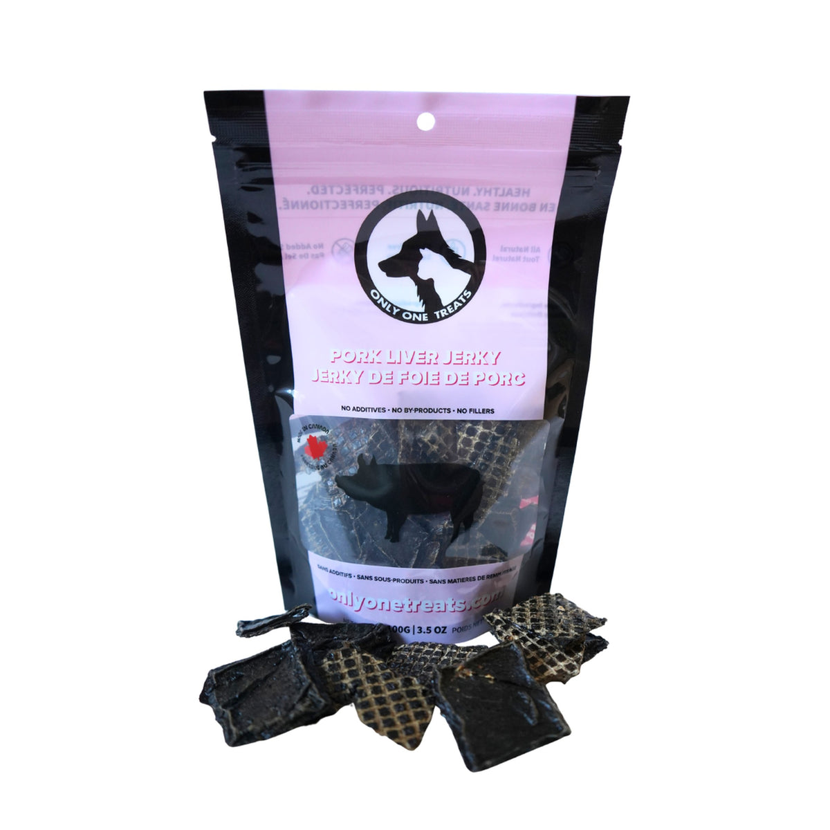 Only One Treats Pork Liver Jerky 100g｜狗狗零食及咀嚼小食｜加拿大直送-狗-毛孩物語Pets Thing｜香港寵物貓狗用品專門店：IATA寵物飛機籠、寵物手推車、貓爬架貓樹