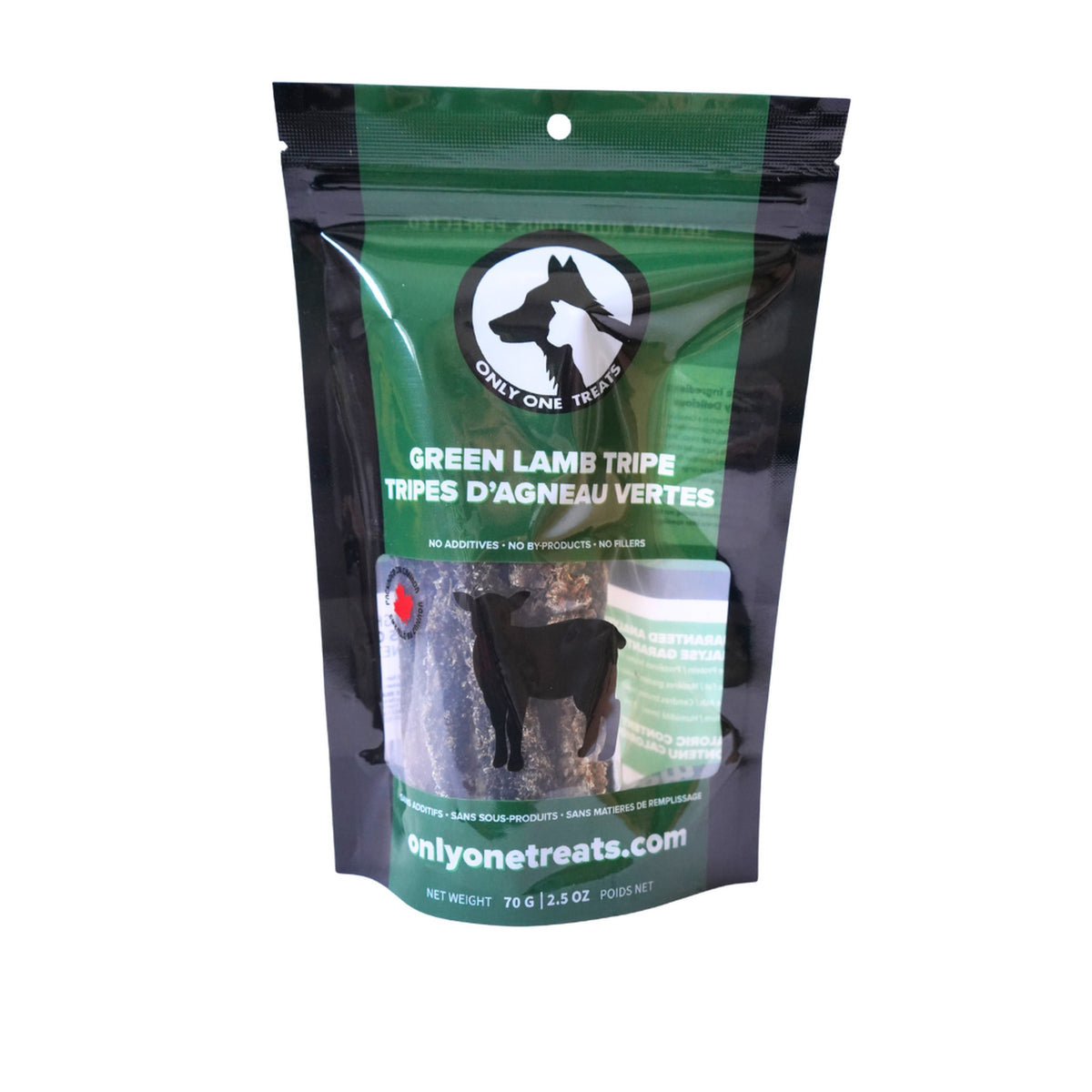 Only One Treats Green Lamb Tripe 70g｜狗狗零食及咀嚼小食｜加拿大直送-狗-毛孩物語Pets Thing｜香港寵物貓狗用品專門店：IATA寵物飛機籠、寵物手推車、貓爬架貓樹