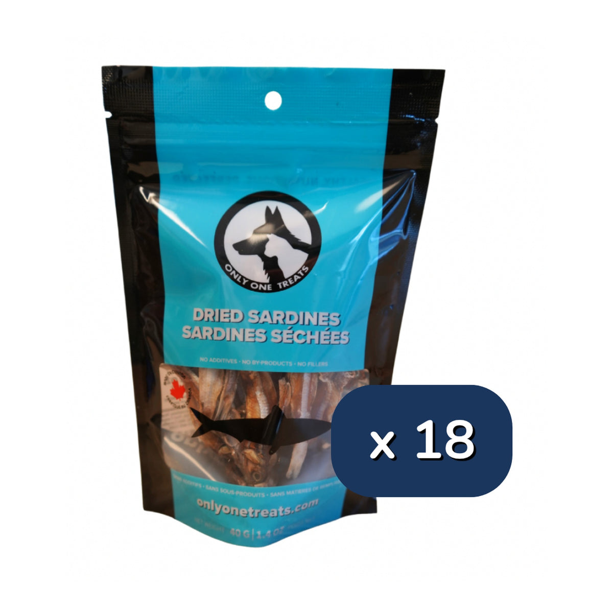 Only One Treats Dried Sardines 40g - Case of 18｜貓狗零食｜加拿大直送-貓狗-毛孩物語Pets Thing｜香港寵物貓狗用品專門店：IATA寵物飛機籠、寵物手推車、貓爬架貓樹