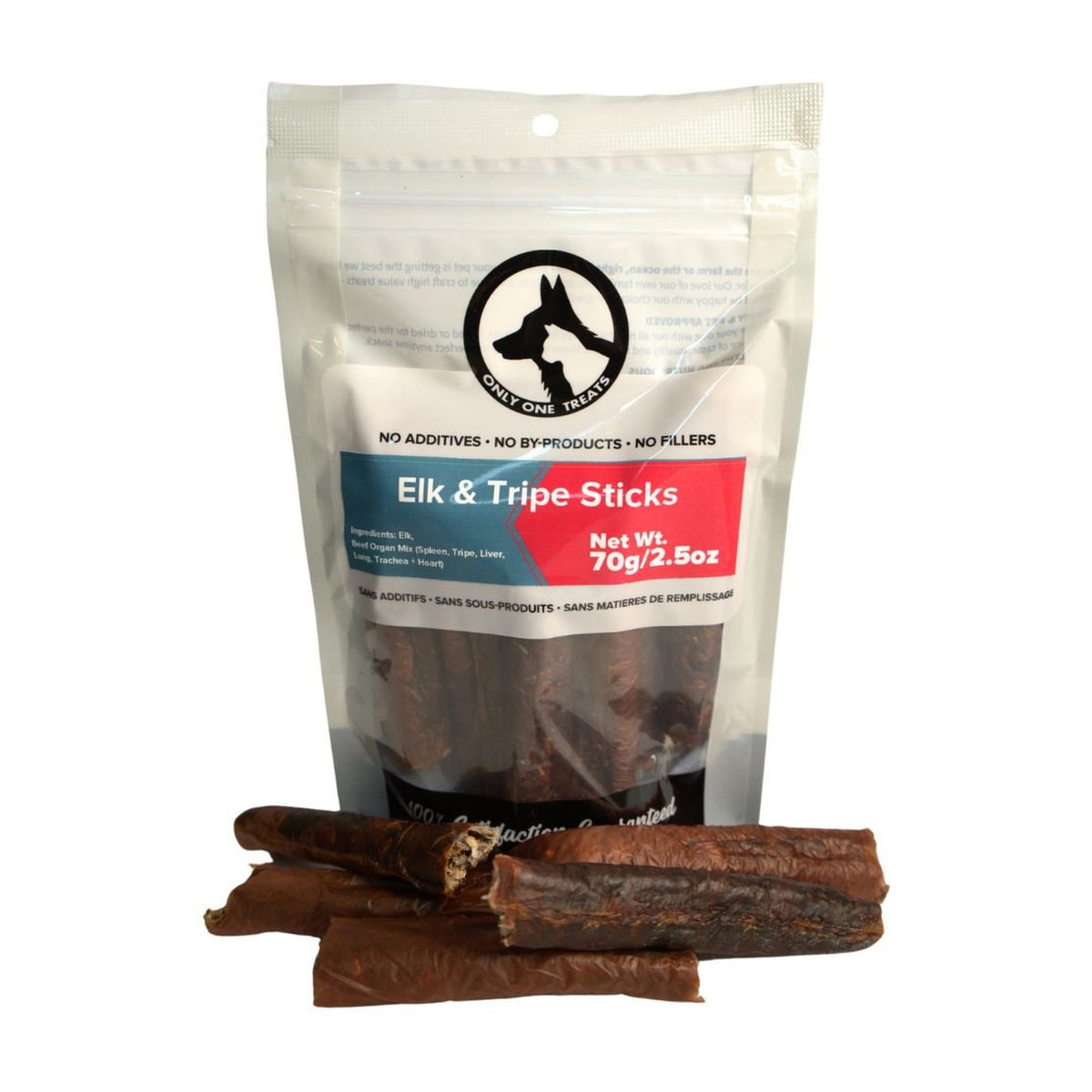 Only One Treats Elk & Beef Tripe Sticks 70g｜狗狗零食及咀嚼小食｜加拿大直送-狗-毛孩物語Pets Thing｜香港寵物貓狗用品專門店：IATA寵物飛機籠、寵物手推車、貓爬架貓樹