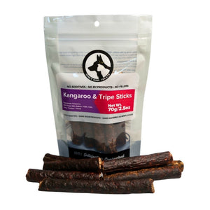 Only One Treats Kangaroo & Beef Tripe Sticks 70g｜狗狗零食及咀嚼小食｜加拿大直送-狗-毛孩物語Pets Thing｜香港寵物貓狗用品專門店：IATA寵物飛機籠、寵物手推車、貓爬架貓樹