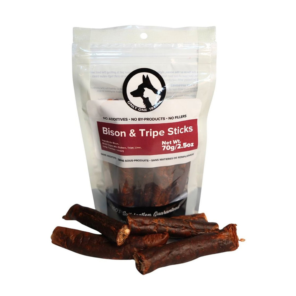Only One Treats Bison & Tripe Sticks 70g｜狗狗零食及咀嚼小食｜加拿大直送-狗-毛孩物語Pets Thing｜香港寵物貓狗用品專門店：IATA寵物飛機籠、寵物手推車、貓爬架貓樹