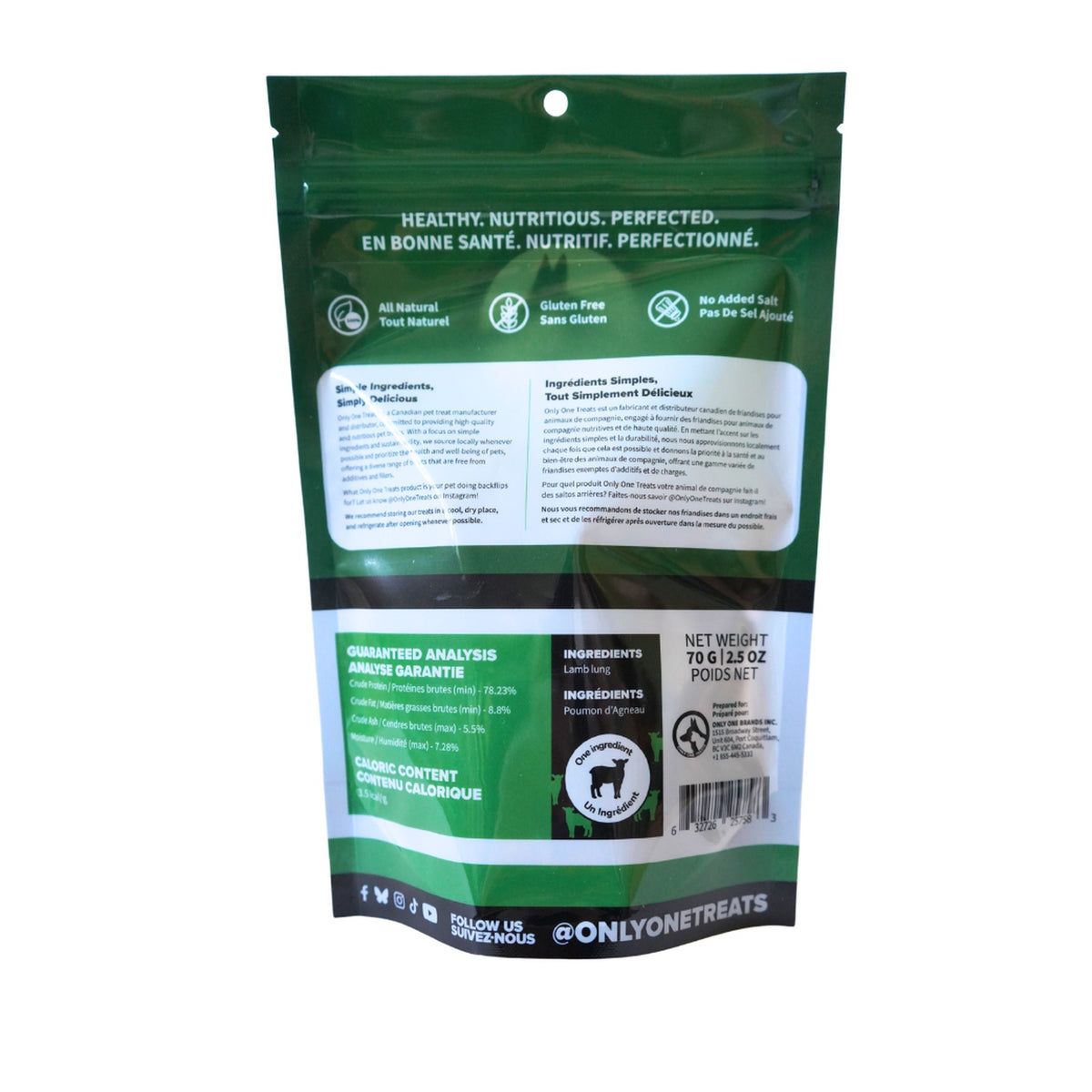Only One Treats Lamb Lung 70g｜狗狗零食及咀嚼小食｜加拿大直送-狗-毛孩物語Pets Thing｜香港寵物貓狗用品專門店：IATA寵物飛機籠、寵物手推車、貓爬架貓樹