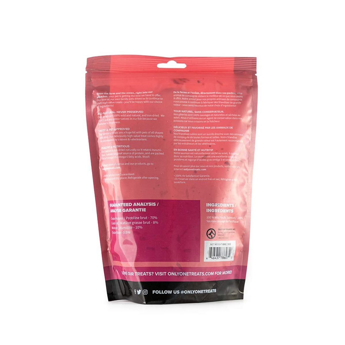 Only One Treats Salmon Skin Strips 85g - Case of 10｜狗狗零食及咀嚼小食｜加拿大直送-狗-毛孩物語Pets Thing｜香港寵物貓狗用品專門店：IATA寵物飛機籠、寵物手推車、貓爬架貓樹